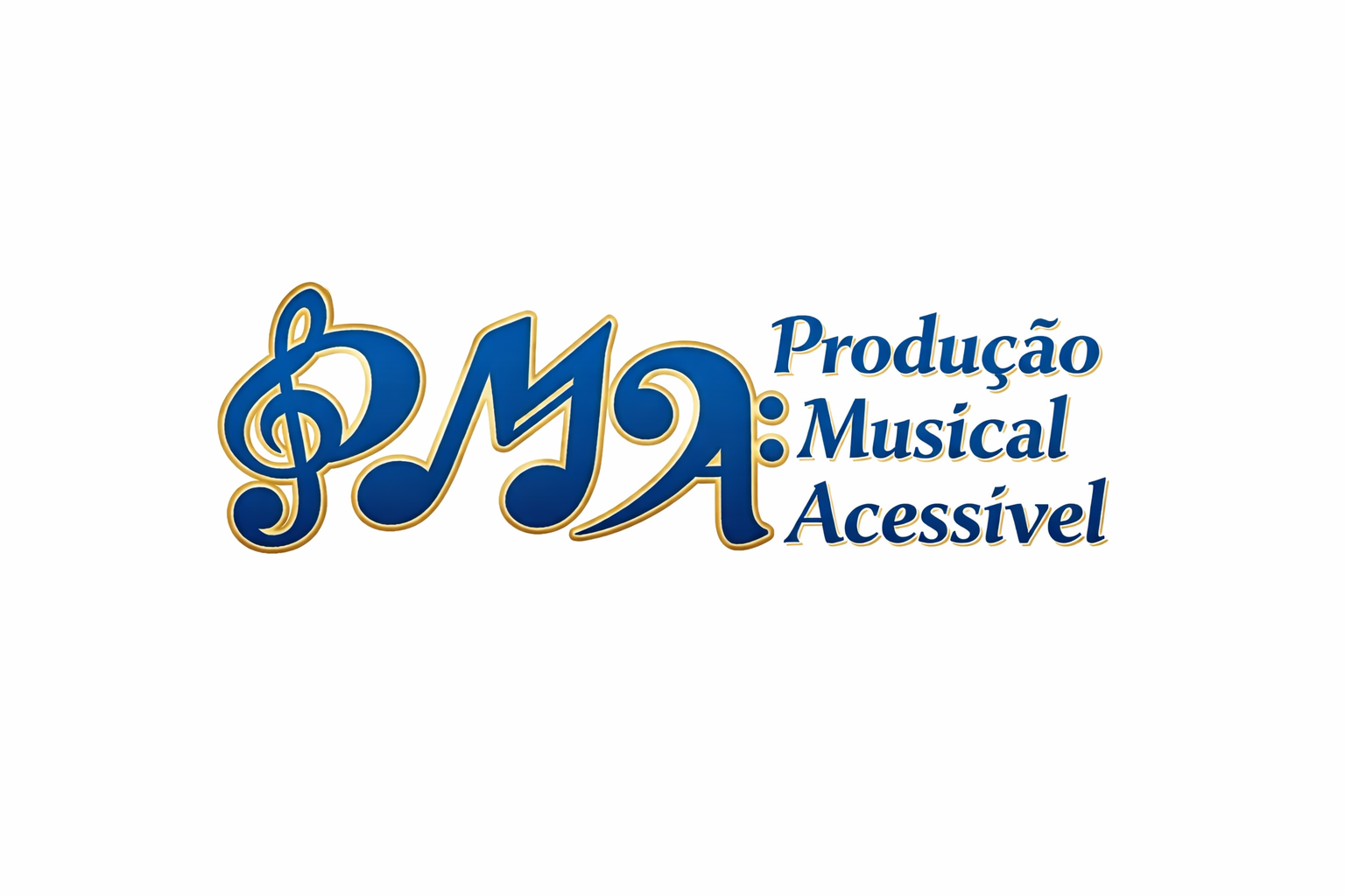logo produção musical acessível estilizado em notas musicais